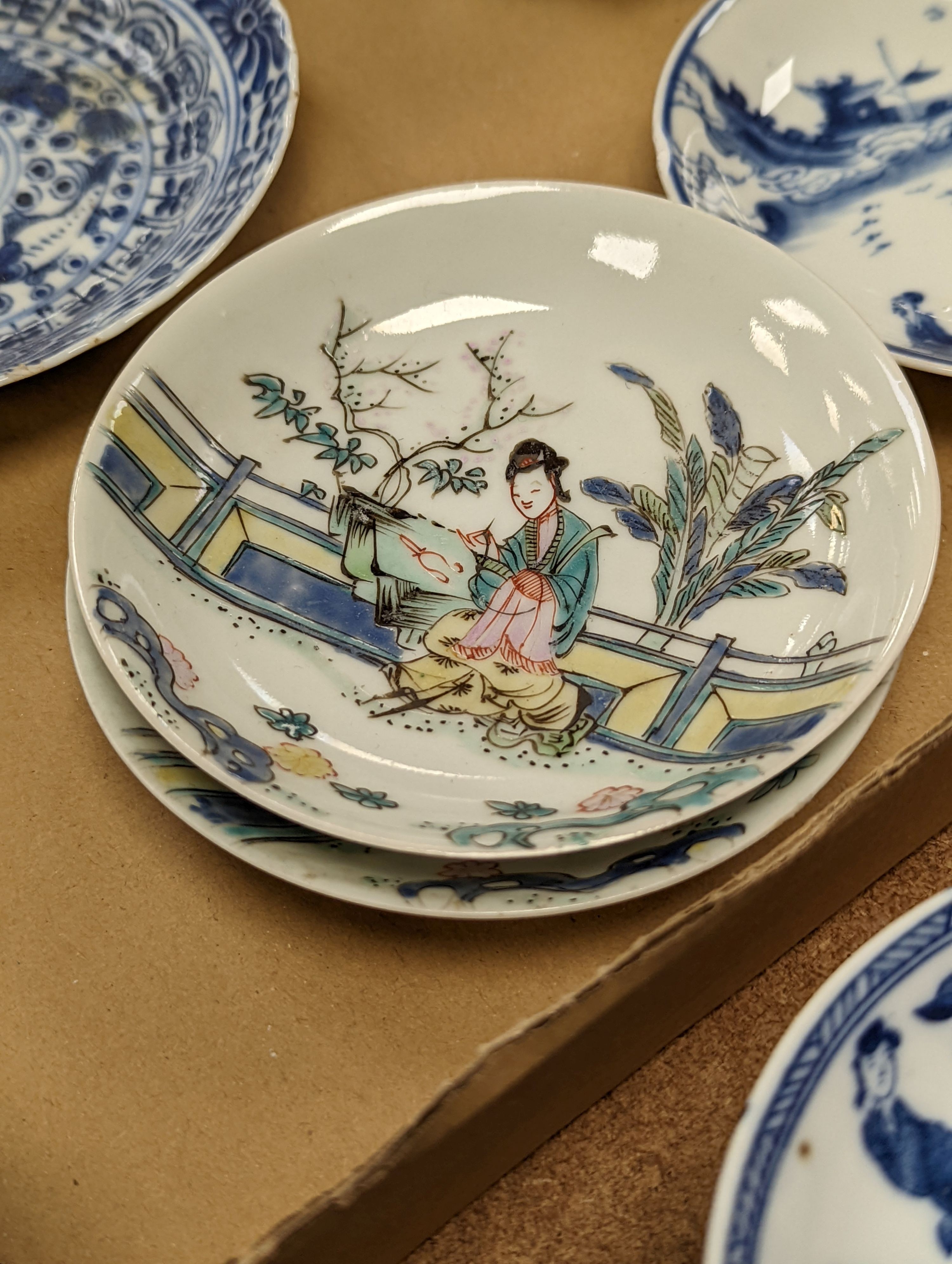 A group of Chinese porcelain teabowls and saucers, 18th-20th century